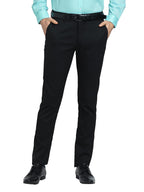 Turtle Men Poly Viscose Stretch Ultra Slim Fit Dark Green Formal Trouser