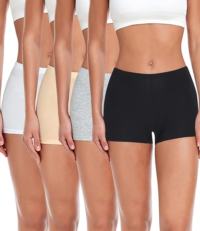Louryn Koulyn Flomex WomenS Boyshort Panties Ladies Safety Boxer Briefs Anti Chafing Cotton Underwear With Cotton Crotch 4 Pack 2