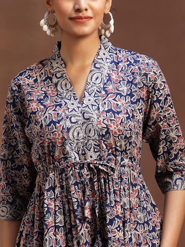 Libas Womens Printed Cotton A-Line Kurti For Women