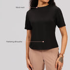 BlissClub Cotton Pro High Neck Top, Cotton-Like Comfort, Sweat-Free Confidence, Chic high Neck, Flattering fit