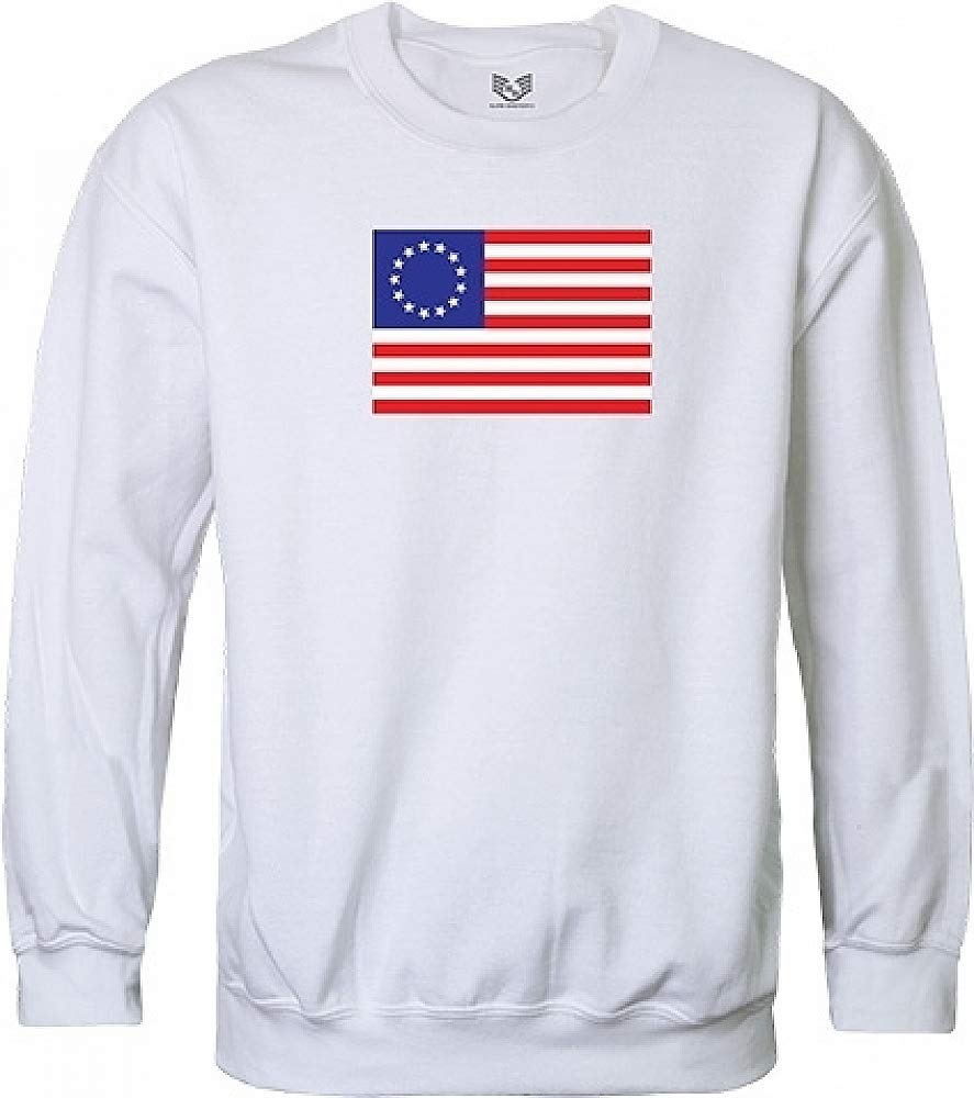 Graphic Crewneck, Betsy Ross 2, White, XL