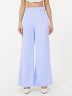 Kotty Womens High Rise Regular Fit Viscose Rayon Solid Trousers Light Purple