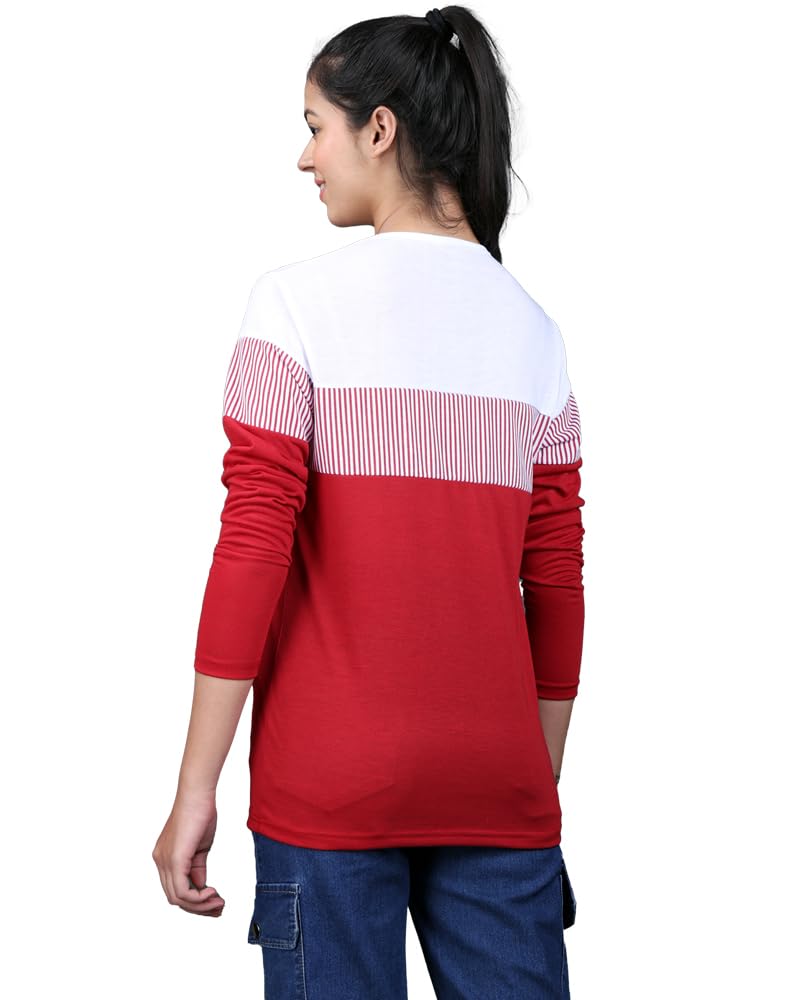Noble Monk WomenS Round Neck Regular Fit T-Shirt | Full Sleeves | Casual Tshirt For Women