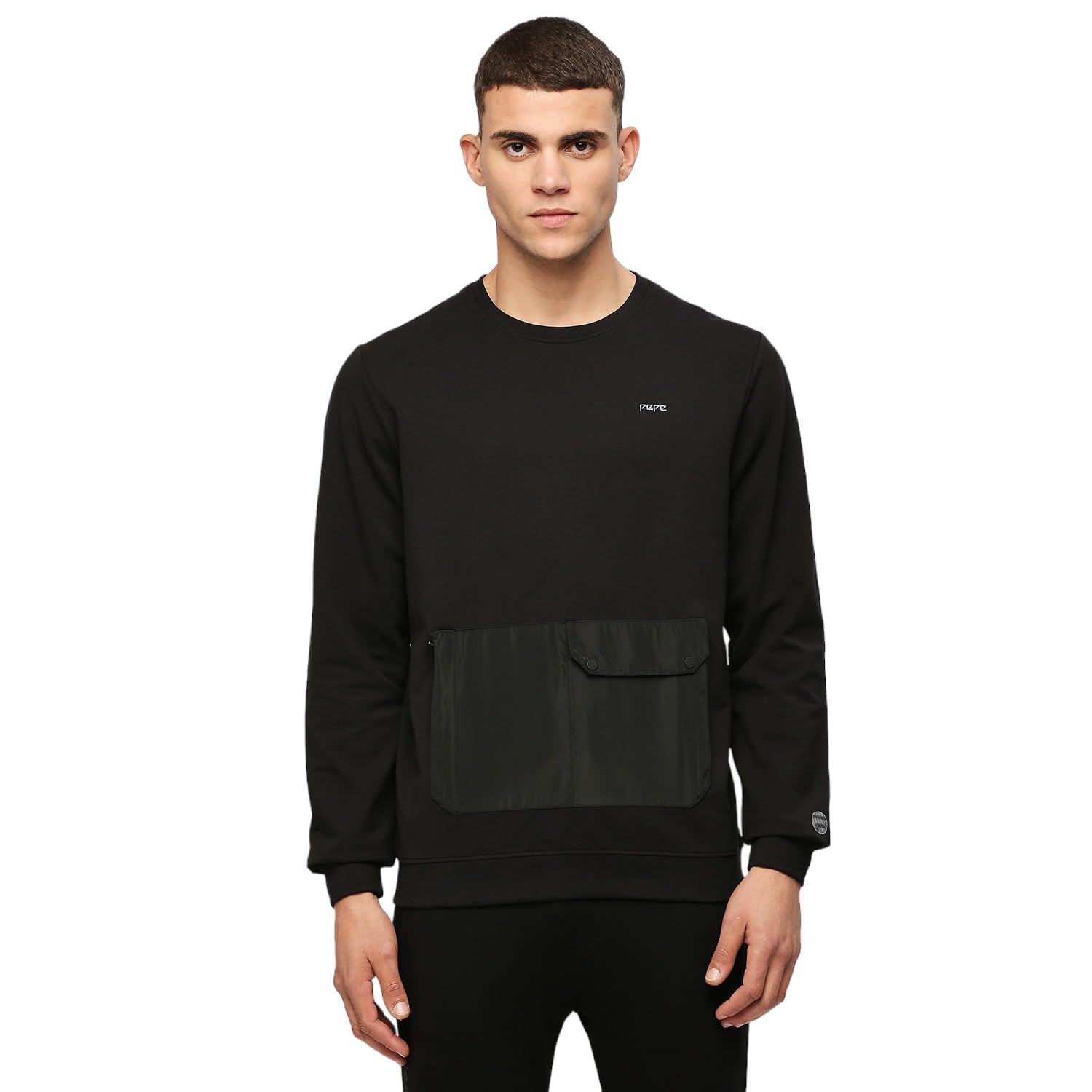 Pepe Jeans MenS Cotton Crew Neck Sweatshirt (Pm582644_Black