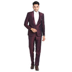 Turtle Men Terry Rayon Shawl Collar Tailored Fit Purple 2 Piece Party Suits