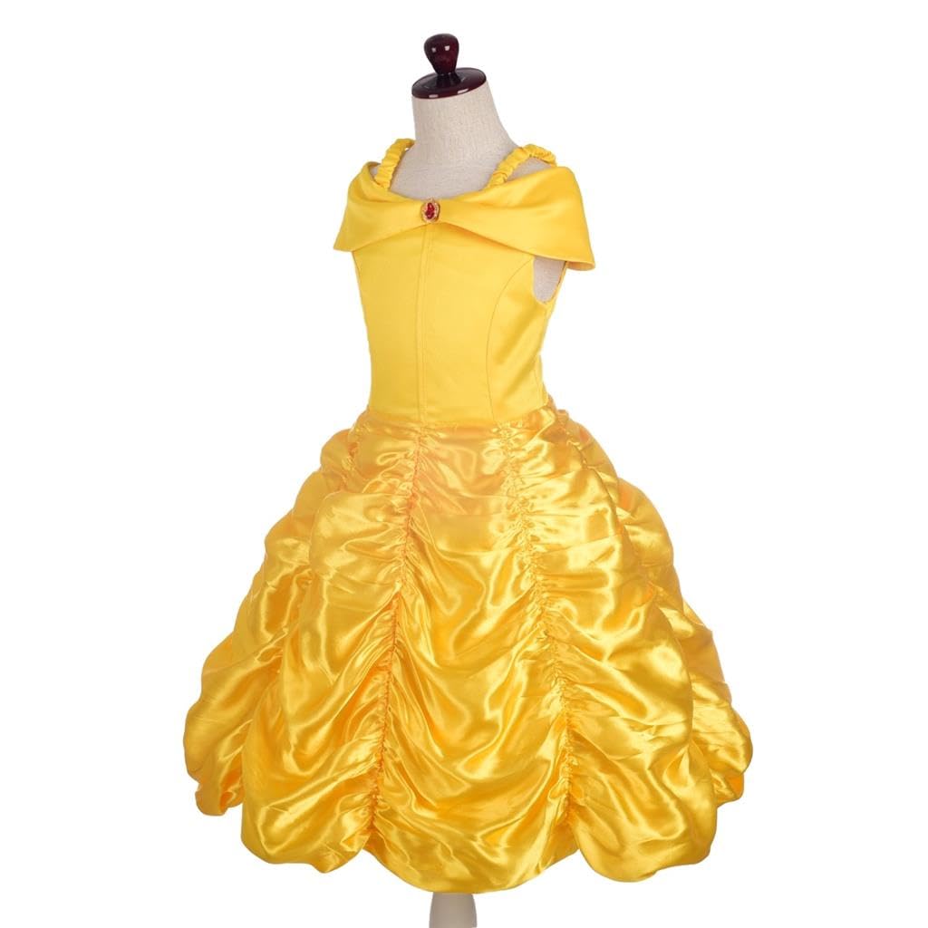 Dressy Daisy Girls' Princess Yellow Gold Ball Gown Birthday Party Fancy Dress Up Halloween Costume
