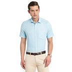 Turtle Men 100% Cotton Solid Slim Fit Light Blue Formal Shirt
