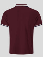 Noble Monk MenS Solid Regular Fit Polo Shirt (T863_Nm_Wine Melange