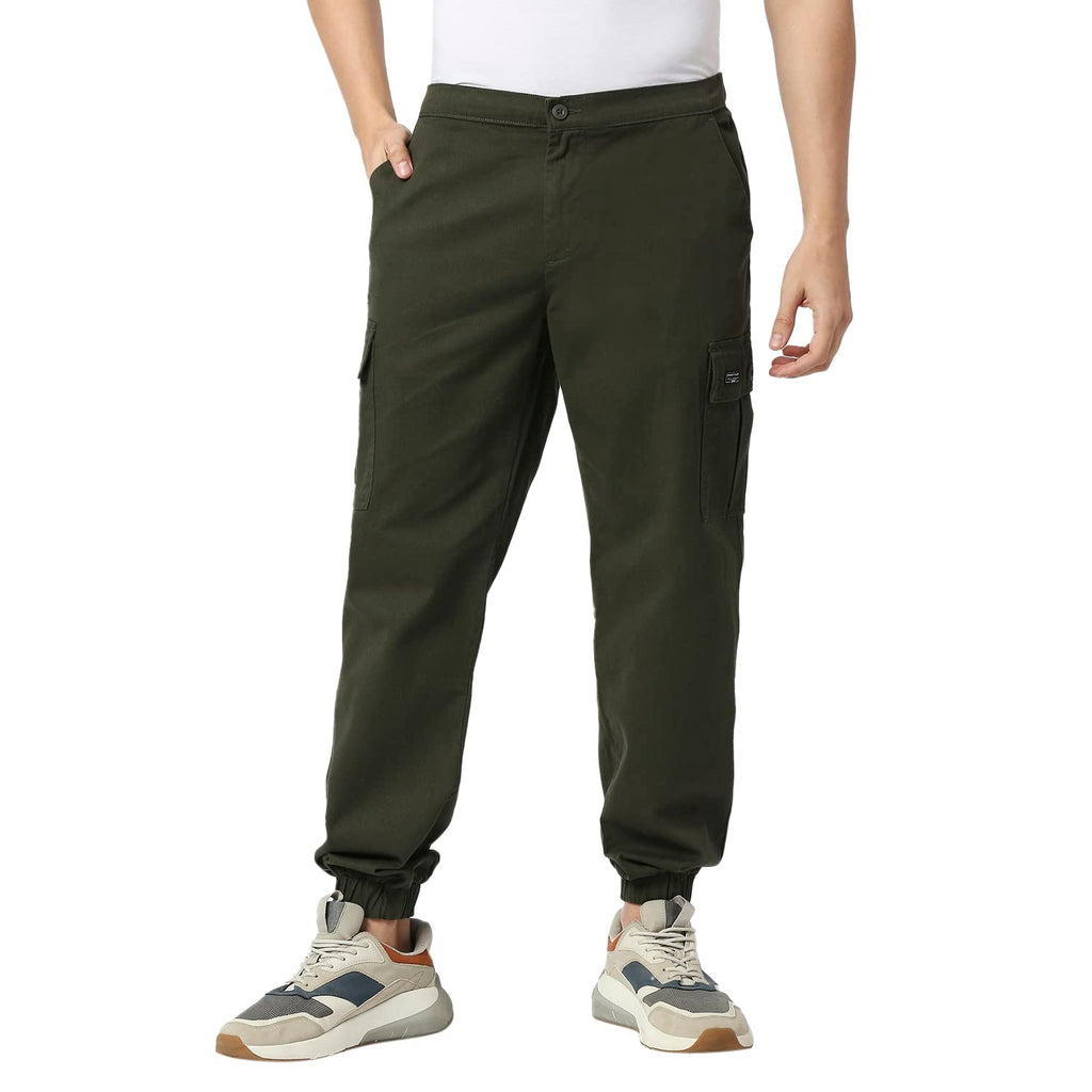 Thomas Scott Mens Solid Slim Fit Trouser Green