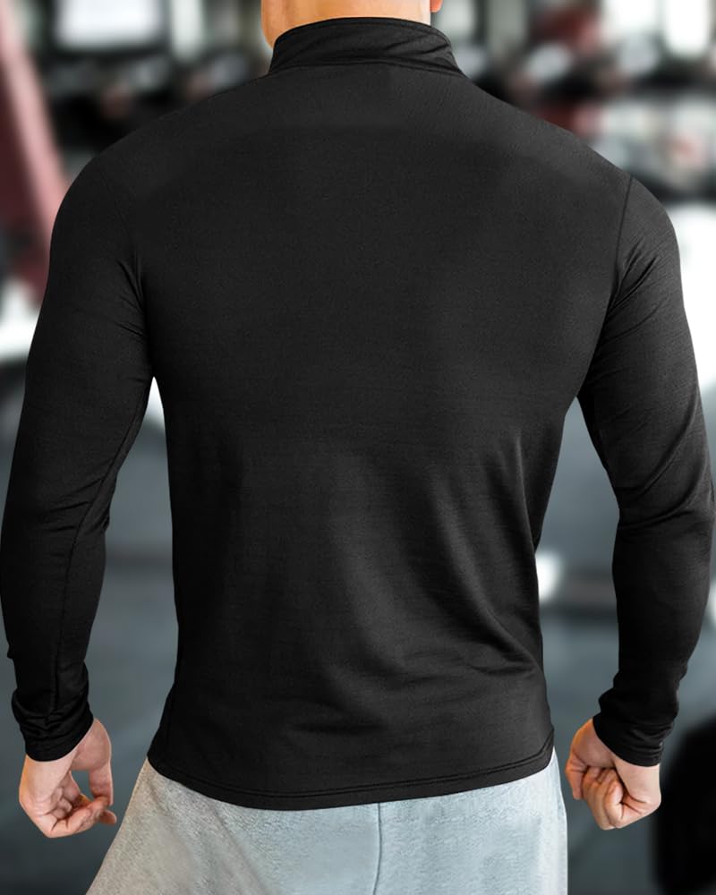 Noble Monk MenS Active Wear Regular Fit T Shirt |Full Sleeves |Casual T-Shirt For Men Black