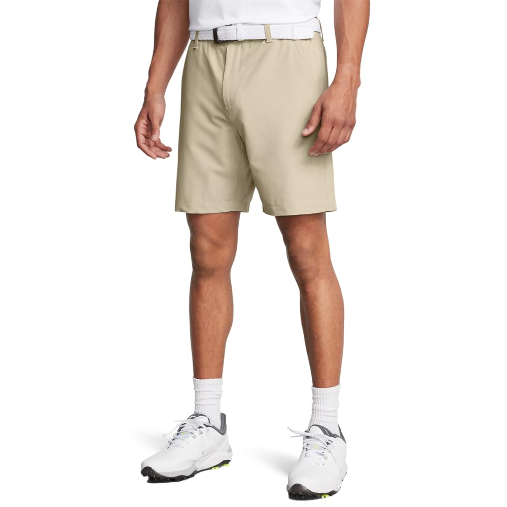 Under Armour Men's Drive 8 Inch Shorts, (289) Khaki Base / / Halo Gray, 32