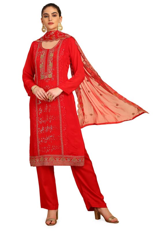 Soch Women Unstitch Dress Material with Sequins