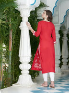 Anni Designer Cotton Blend Women Regular Kurti