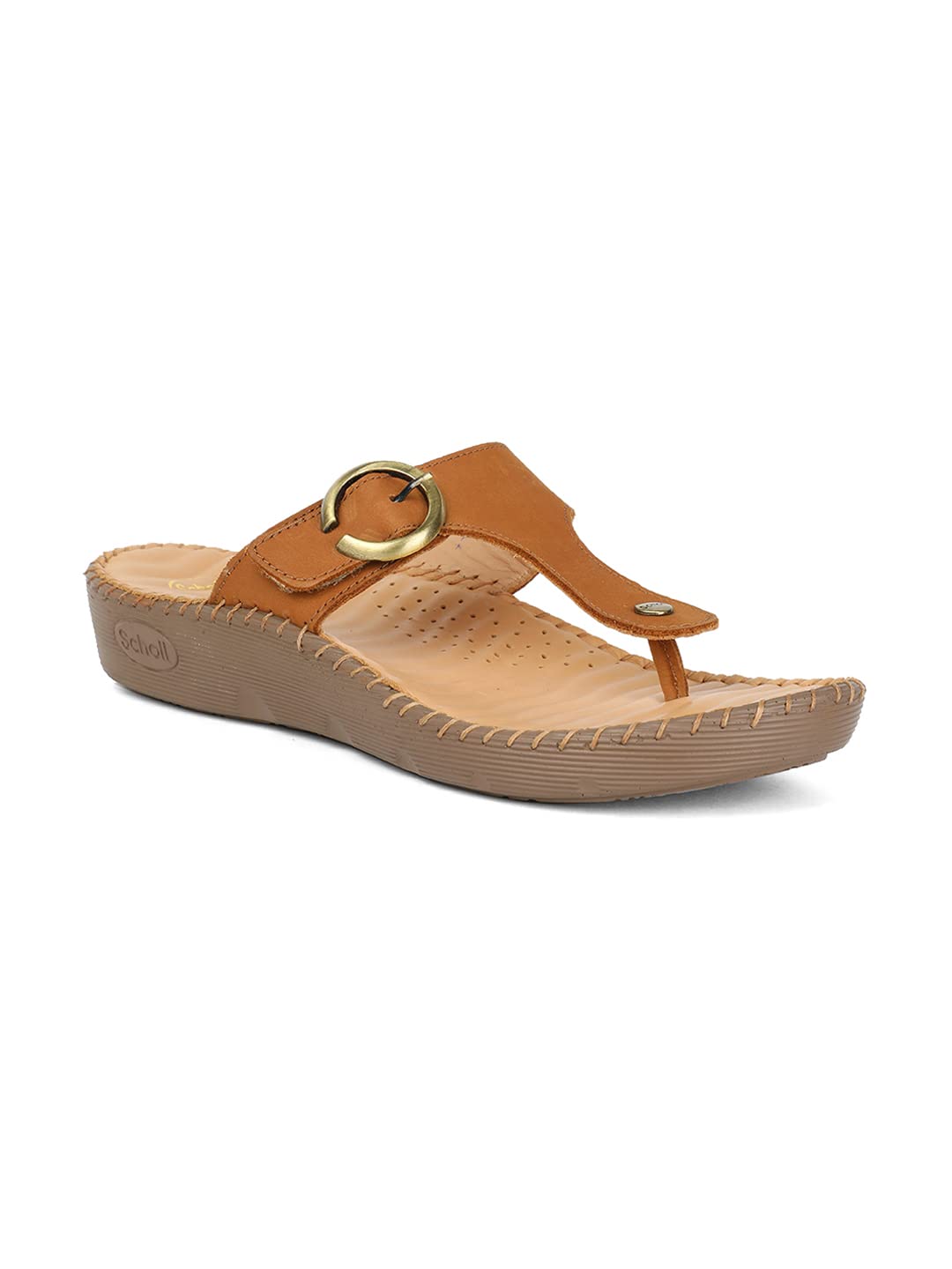 Scholl Buckle Thong Womens Light Brown Heels  4 UK (6743017) 4
