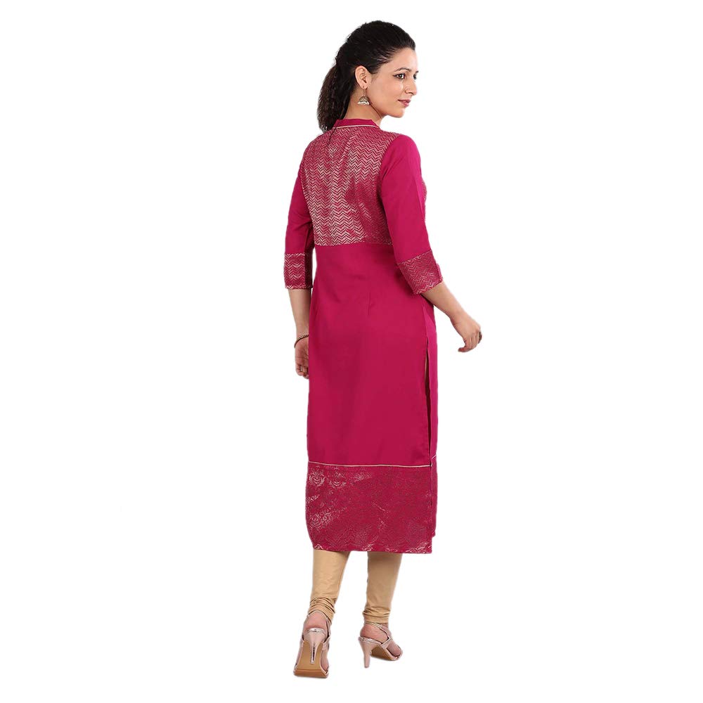 Aurelia Women'S Rayon Kurta (18Aua10095-300085_Pink_Xx-Large)
