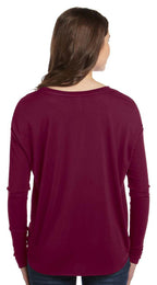 Ladies Flowy Long-Sleeve T-Shirt with 2x1 Sleeves - MIDNIgHT - S(D0102H7W6UX)