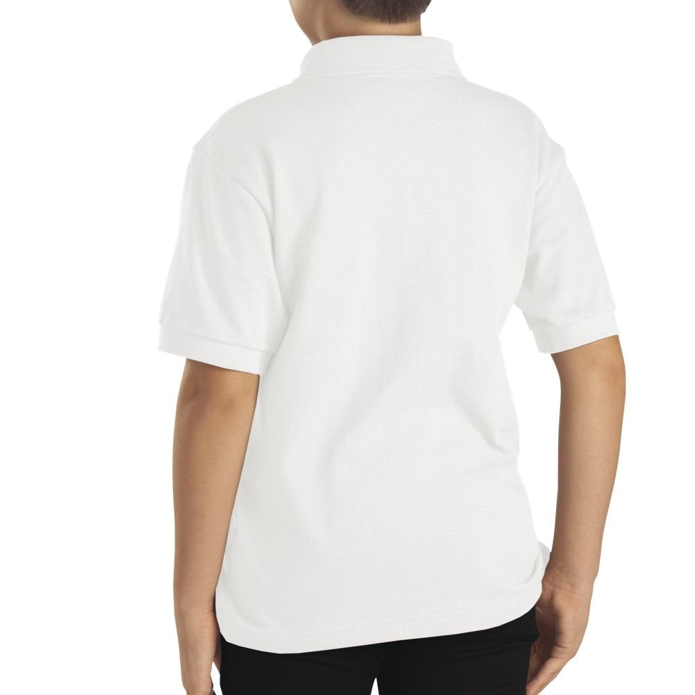 Dickies Big Boys' Short Sleeve Pique Polo Shirt, White, Small (8)