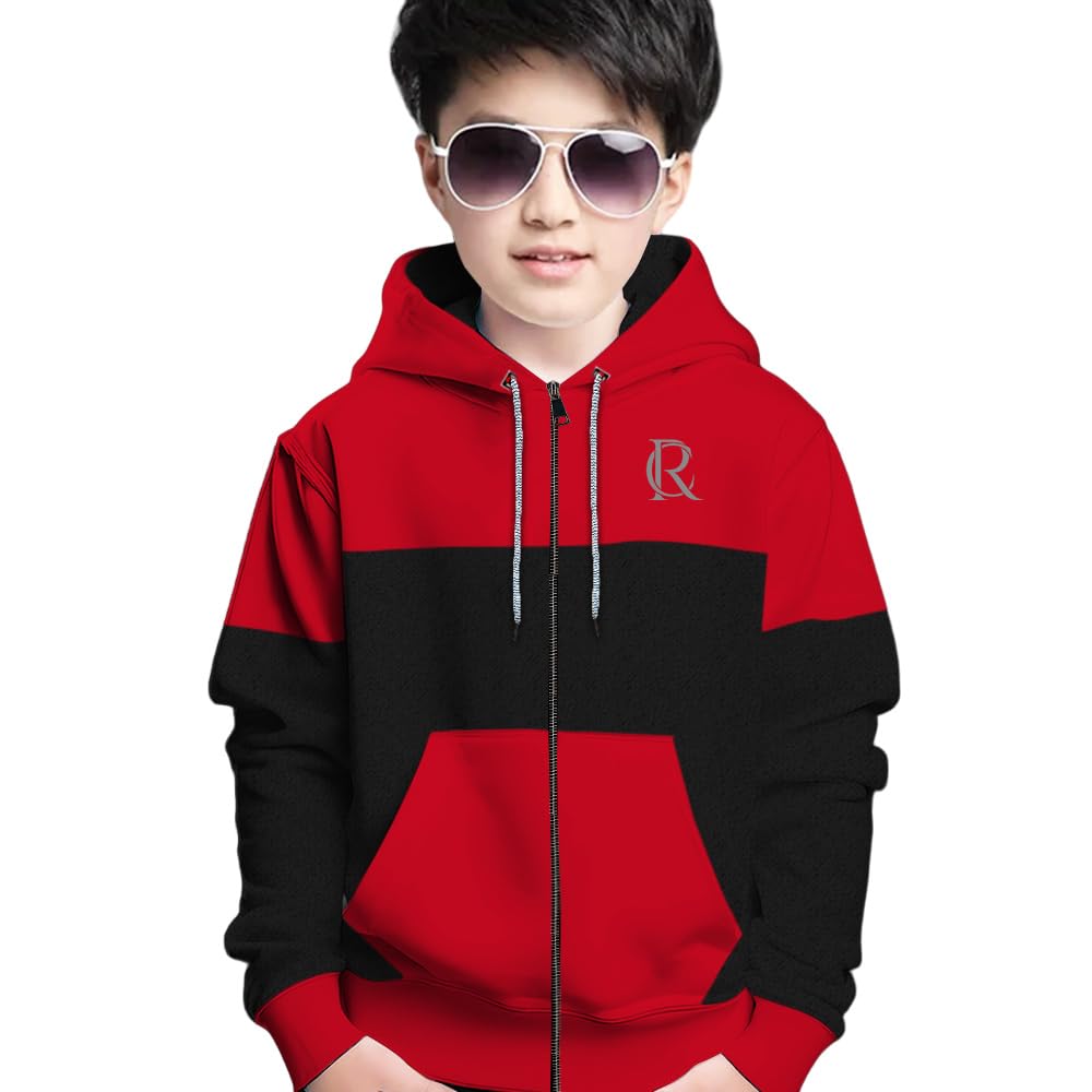 MYEONN Boys Stylish Cotton Printed Hood Sweatshirt (Multicolor, 1314 Years) 13-14