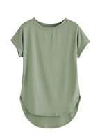 Fabricorn Womens Solid Regular Fit T-Shirt (GT01_UpDown4_P_Sage Green