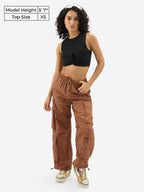 The Souled Store Solids: Ink Black Women and Girls Sleeveless Round Neck Cotton Blend Slim Fit Cropped Tops