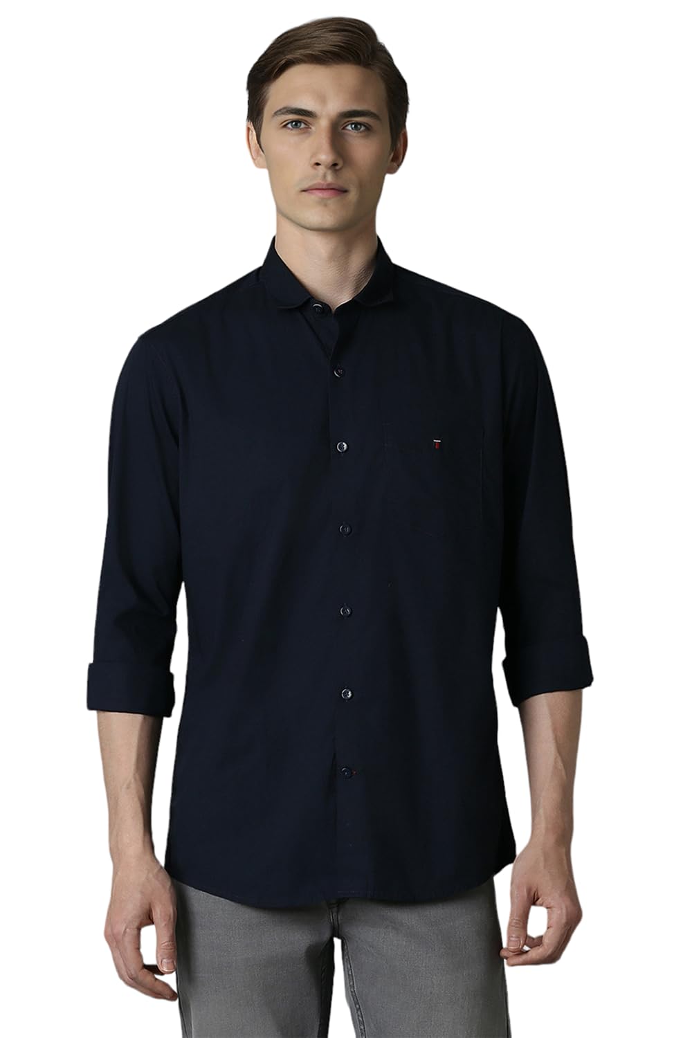Louis Philippe Cotton Blend MenS Slim Fit Shirt (Lysfwslpf88373_White, 44
