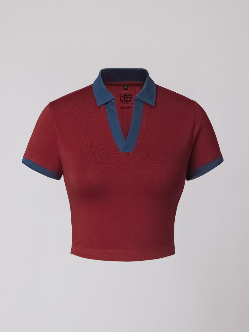 The Souled Store Solids: Scarlet Women and Girls Short Sleeves Collared Neck Slim Fit Cotton Blend Cropped Polos