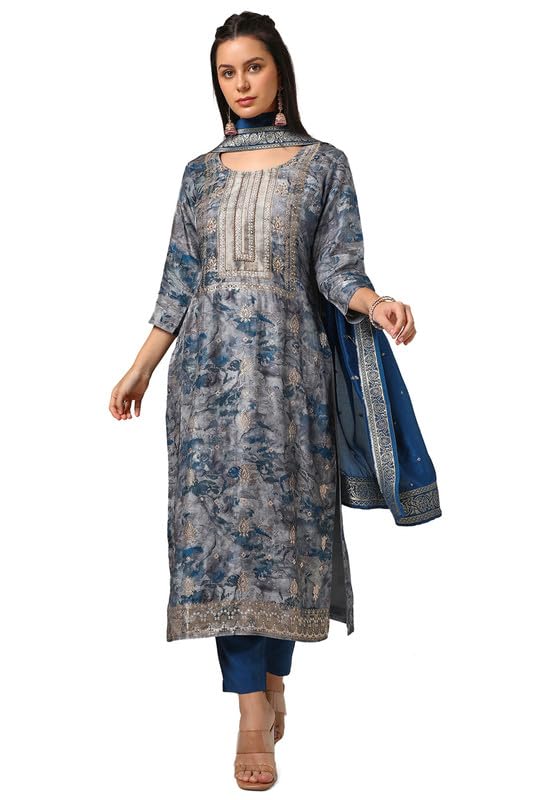 Soch Women Brocade Suit Set with Beads