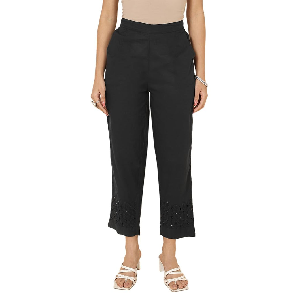 Fabindia Womens Relaxed Casual Pants (20052200_Black
