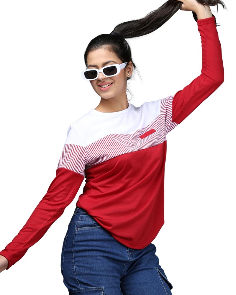 Noble Monk WomenS Round Neck Regular Fit T-Shirt | Full Sleeves | Casual Tshirt For Women
