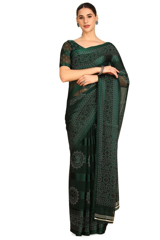 Soch Women Chiffon Polka Dots Saree