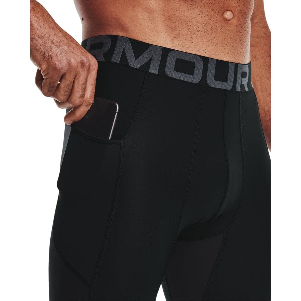 Under Armour Men's Armour HeatGear 3/4 Leggings, Black (001)/Pitch Gray, 4X-Large