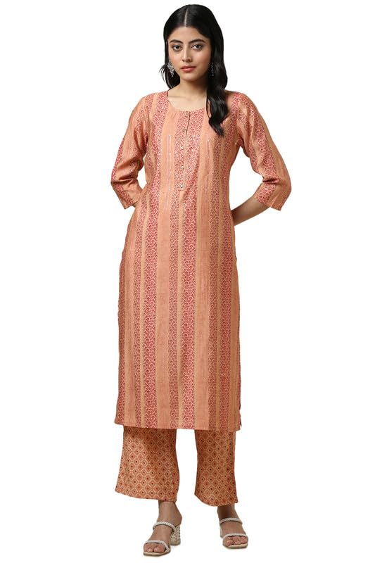 Soch Women Muslin Floral Print Kurta Set with Faux Mirror