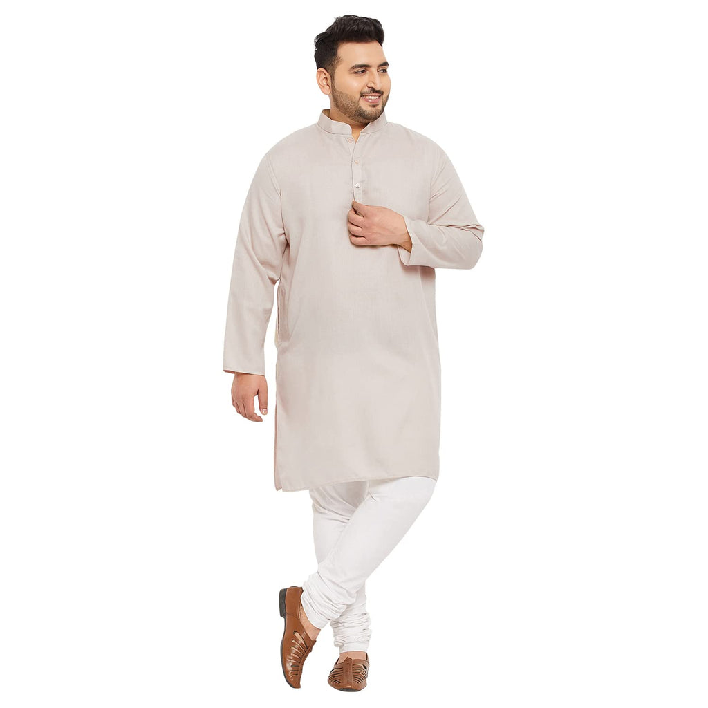 Bigbanana Plus Size Men'S Regular Fit Kurta (Ullas-Offwhite,Offwhite,7Xl)