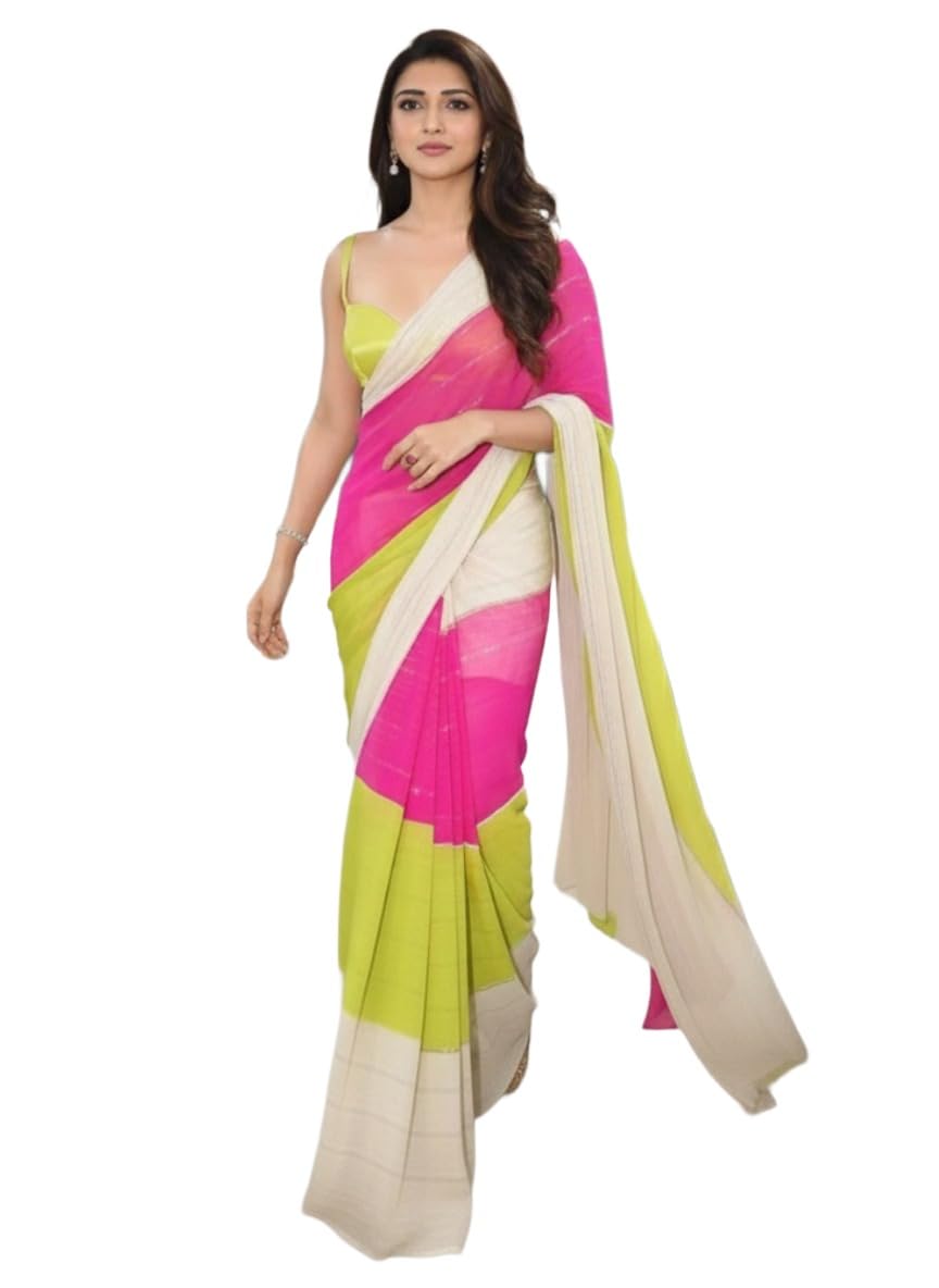ANNI DESIGNER Womens Multiple Color with Zari Stripes Padding || Ideal For Party, Office Wear, Weddings, And Festive Celebratio