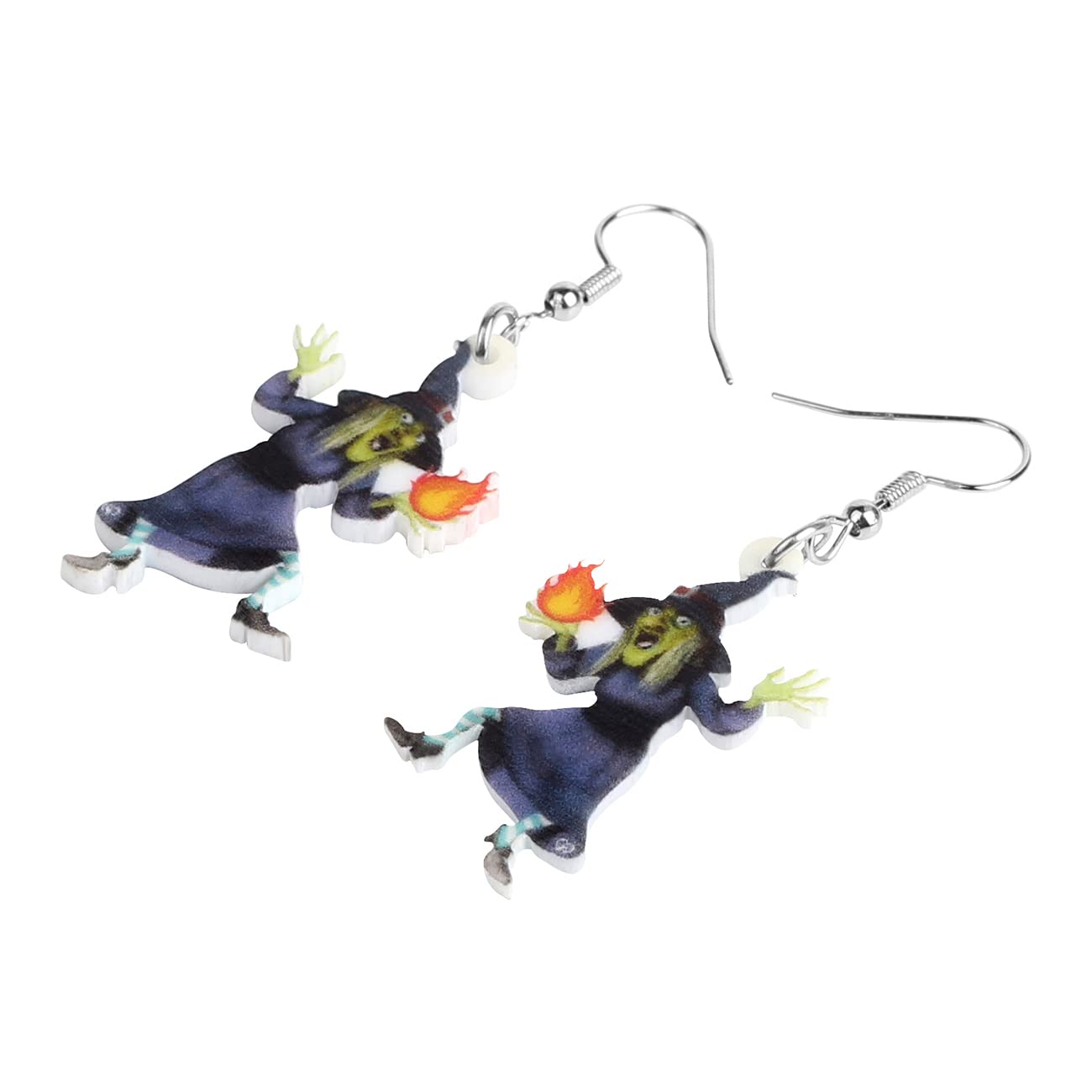 NEWEI Cute Acrylic Halloween Witch Pumpkin Earrings Big Long Dangle Drop For Women Festival Jewelry Gifts Charm