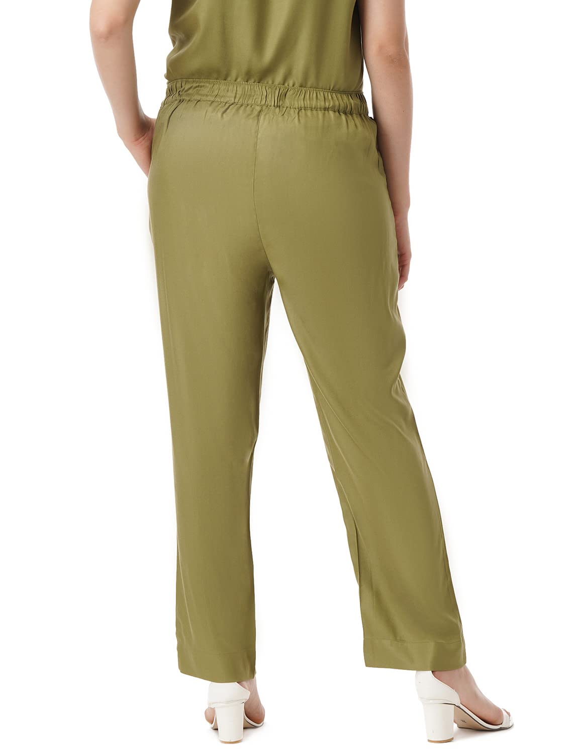 FYLTR Womens Pull-Up Pants -Soft Handfeel Regular Fit Casual Pants