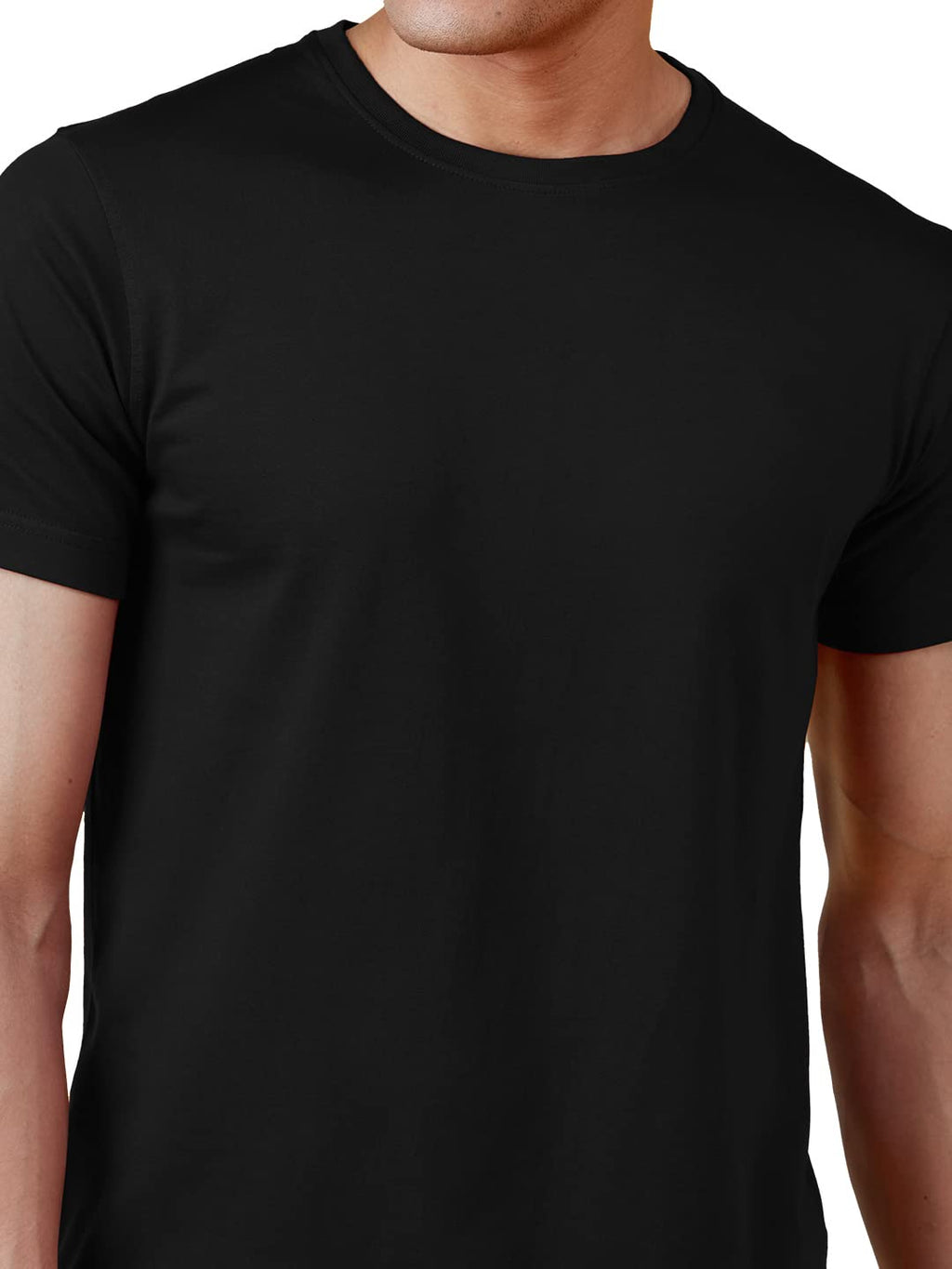 The Souled Store Solids: Black Unisex Solid Cotton T-Shirt Black