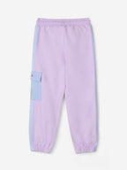 The Souled Store Disney: Magical Elsa Girls Cotton Drawstringed Purple Graphic Printed Regular Fit Cotton Joggers (2-8 Yrs)
