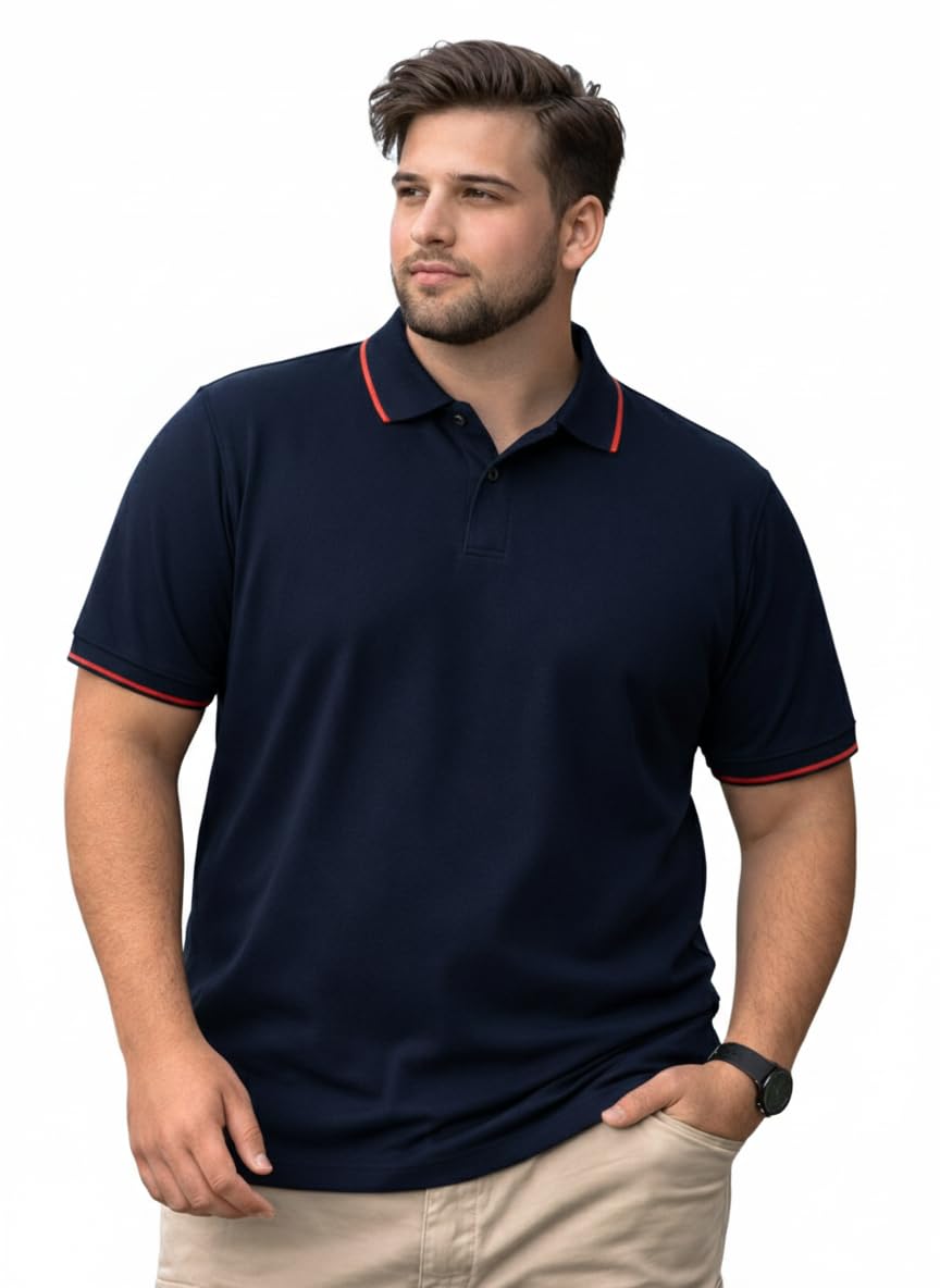Veirdo MenS Classic Fit Plus Size Polo TShirt, Half Sleeve, Stylish Cotton Tee, Formal & Casual Wear, Comfortable & Durable (3 3