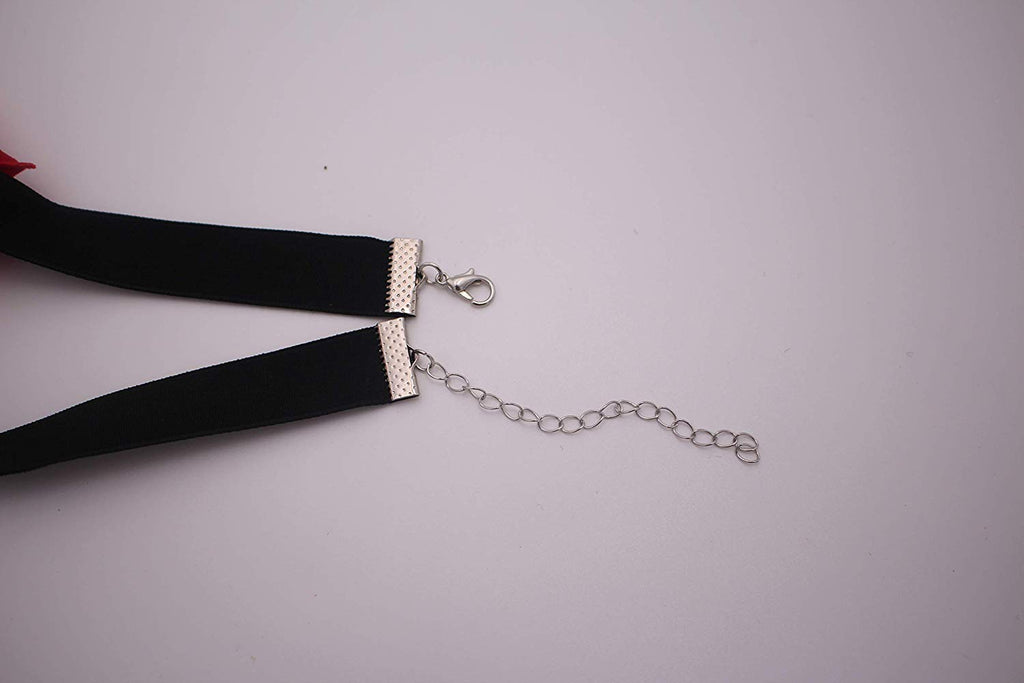 ericotry Elegant Retro Rose Flower Collarbone Chain Clavicle Necklace Gothic Lolita Black Lace Collar Choker Ornament Wedding Ha