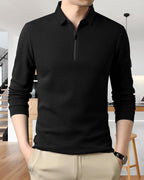 Noble Monk MenS Polo Neck Full Sleeves Solid T-Shirt