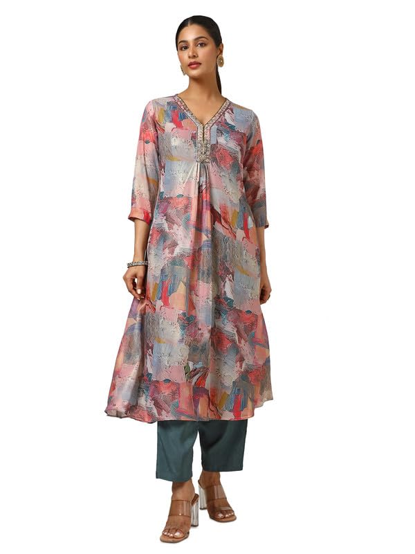 Soch Women Floral Print A-Line Georgette Blend Kurta Set