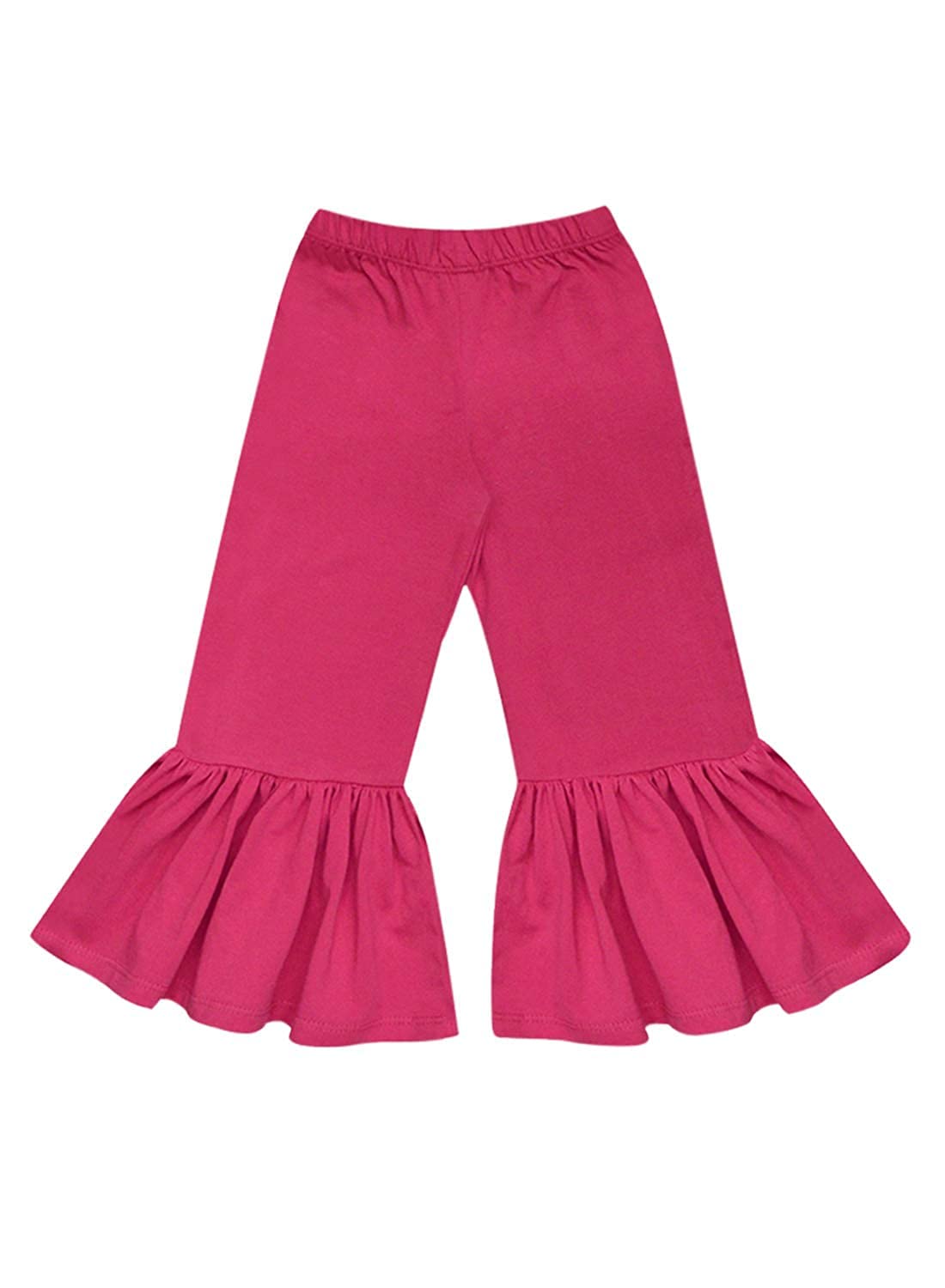 A.T.U.N. (ALL THINGS UBER NICE) Girls High Rise Regular Elasticated Waistband Casual Ruffle Pants Fuchsia
