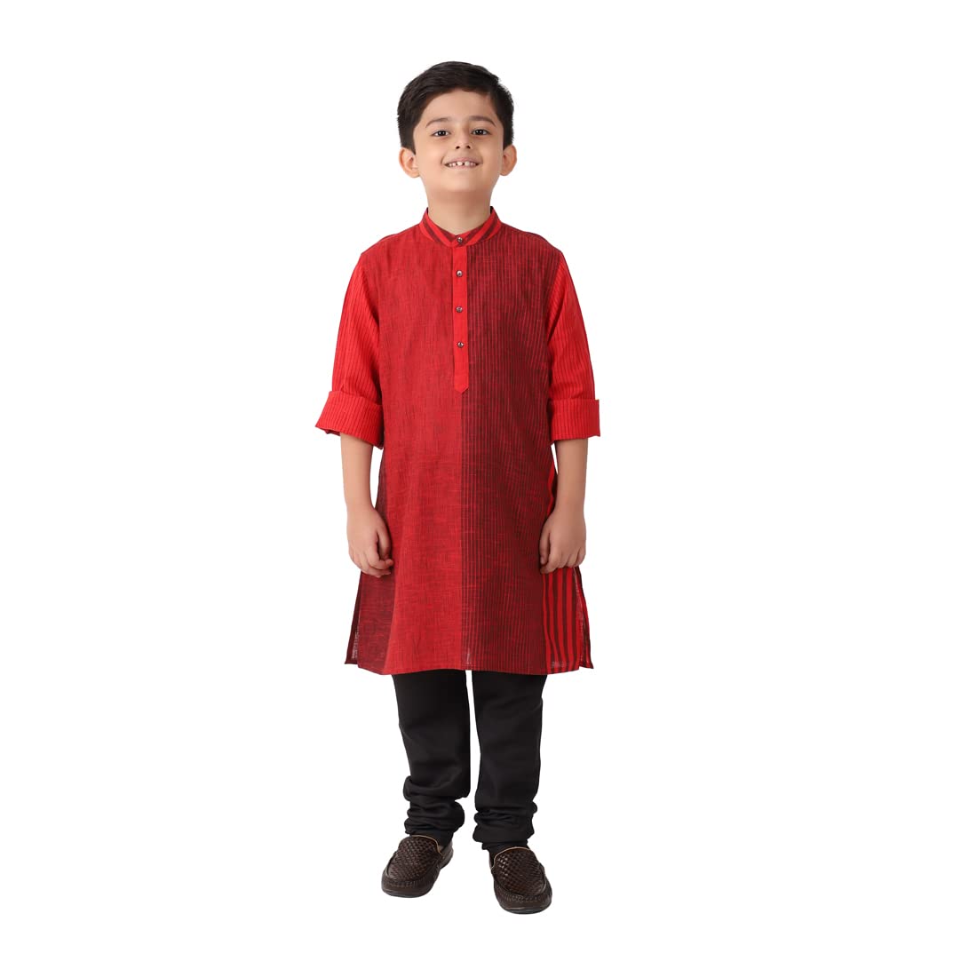 Fabindia Kids Cotton Woven Long Kurta Red_2-3Y