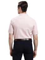 Turtle Men Light Pink Dobby Half Sleeve Regular Fit 100% Cotton Formal Shirt