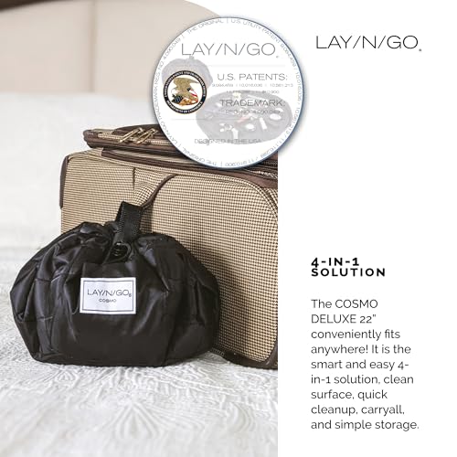Lay-n-Go Cosmo Deluxe Drawstring Cosmetic Pouch & Makeup Bag Organizer, Toiletry Bag for Travel, Gifts, and Daily Use, 22 inch