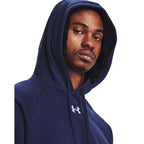 Under Armour Men's Rival Fleece Hoodie, (410) Midnight Navy / / White, X-Large