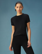PUMPD Womens Crop Top - Regular fit T-Shirt | Half Sleeve | Activewear for Workout, Casual Wear & Everyday