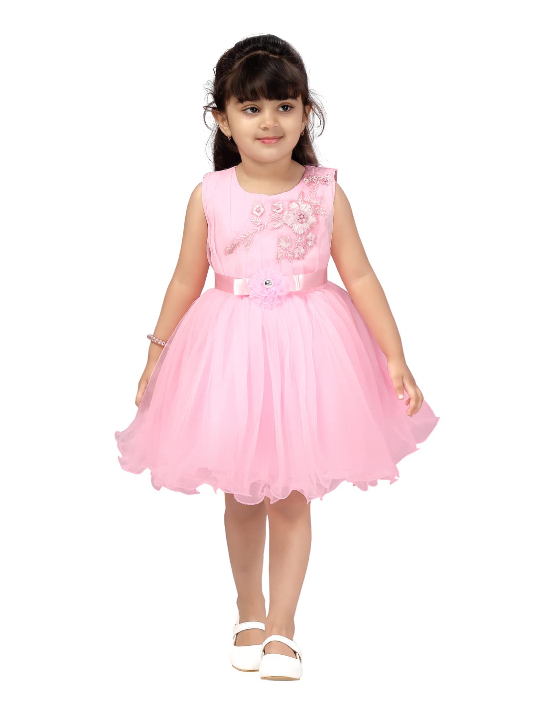 Aarika Girls A-Line Dress (FK-24314_Pink_5 - 6 Years_Pink_5 Years-6 Years)