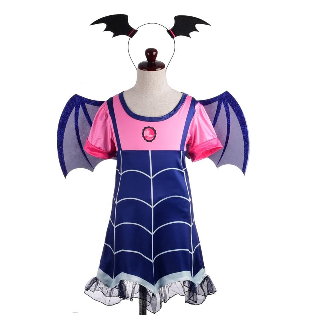 Dressy Daisy Toddler Girls Dress Up Boo-Tiful Halloween Costume Fancy Party Vampire Outfit Set with Headband Wings